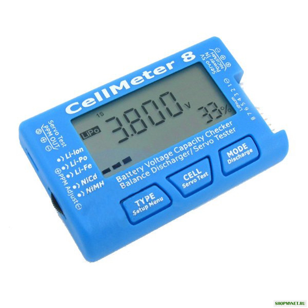 AOK CellMeter 8 Многофункциональный цифровой Батарея Емкость Сервопривод Checker Tester 2S-8S 2шт